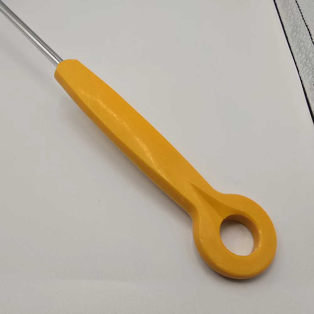 Vintage Long Handled Slotted Turning Spatula with Yellow Handle, Approx. 16.5